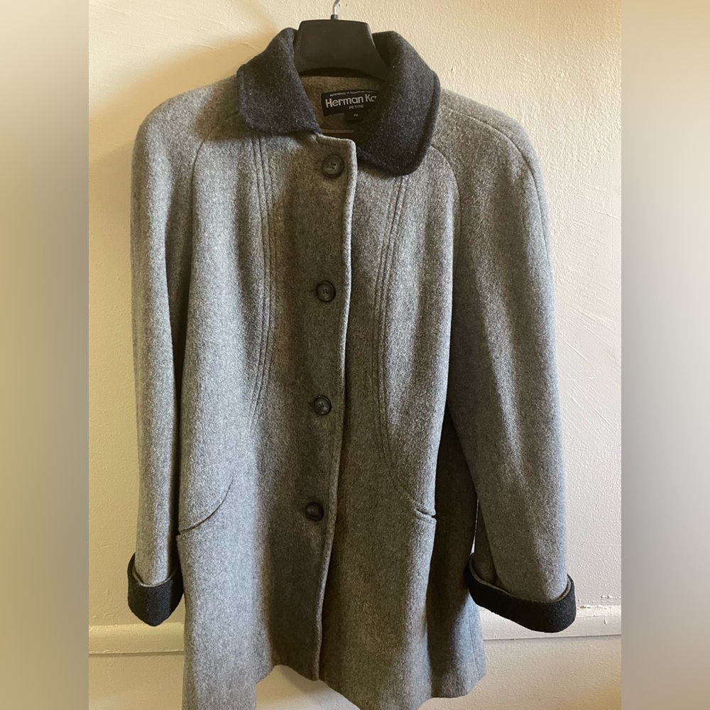 Herman Kay Gray Wool Peacoat